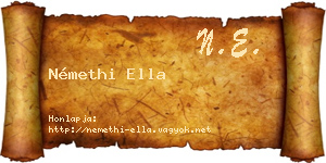 Némethi Ella névjegykártya